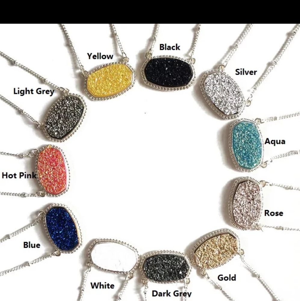 Aguta druzy necklace